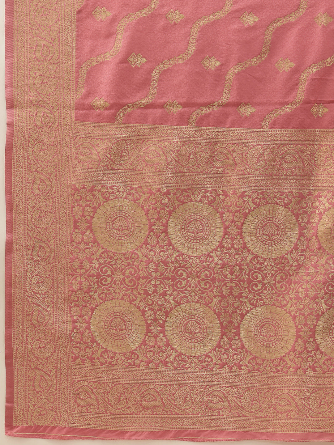Banarasi Soft Silk Lahariya Work Zari Woven Saree With Unstitched Blouse Piece