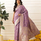 Banarasi Soft Silk Lahariya Work Zari Woven Saree With Unstitched Blouse Piece