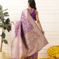 Banarasi Soft Silk Lahariya Work Zari Woven Saree With Unstitched Blouse Piece