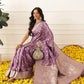 Banarasi Soft Silk Lahariya Work Zari Woven Saree With Unstitched Blouse Piece