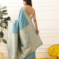 Banarasi Soft Silk Small Zari Butta Work Woven Saree With Unstitched Blouse Piece