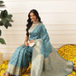 Banarasi Soft Silk Small Zari Butta Work Woven Saree With Unstitched Blouse Piece