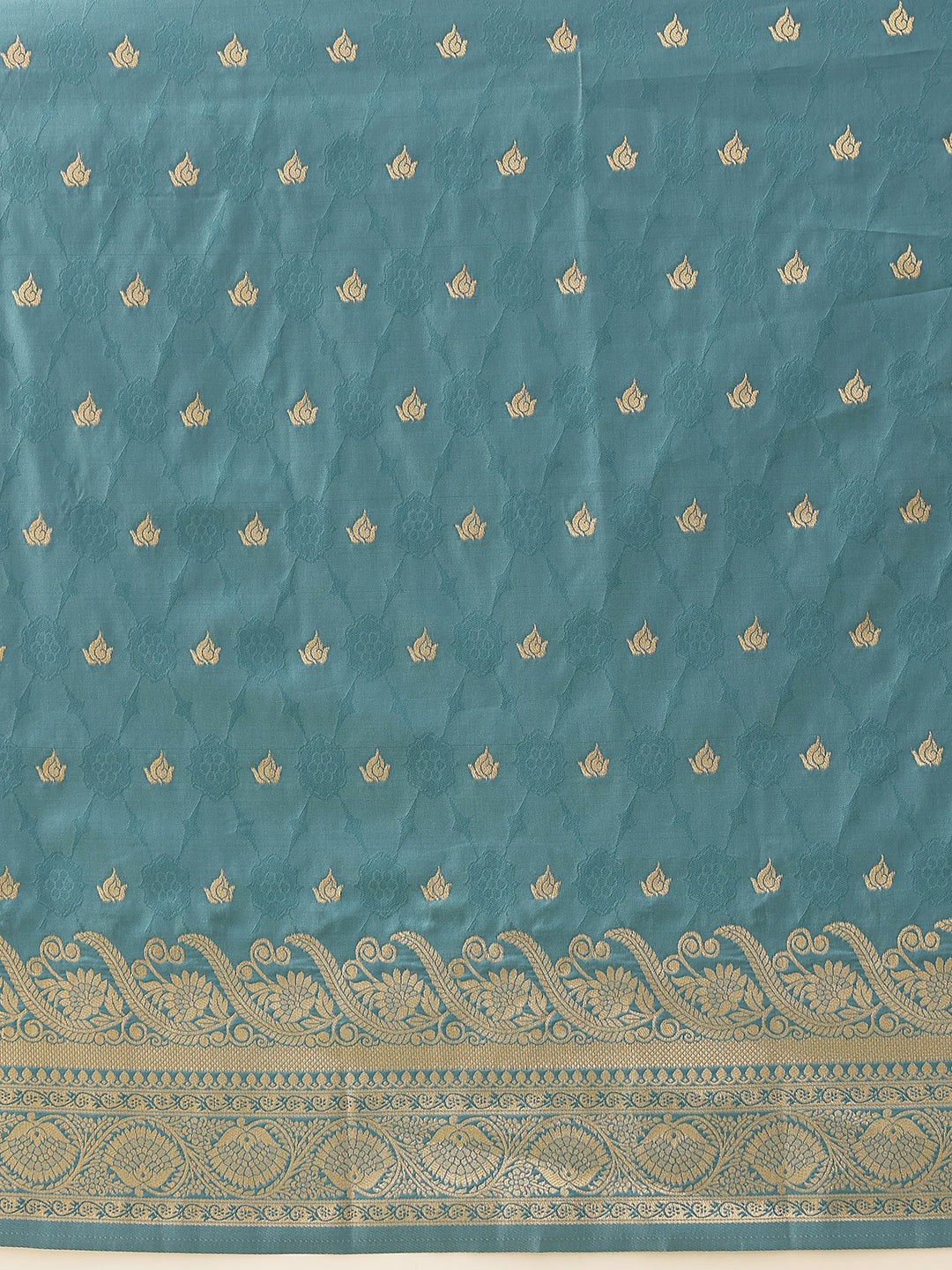 Banarasi Soft Silk Small Zari Butta Work Woven Saree With Unstitched Blouse Piece