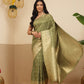 Banarasi Soft Silk Small Zari Butta Work Woven Saree With Unstitched Blouse Piece