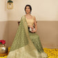 Banarasi Soft Silk Small Zari Butta Work Woven Saree With Unstitched Blouse Piece