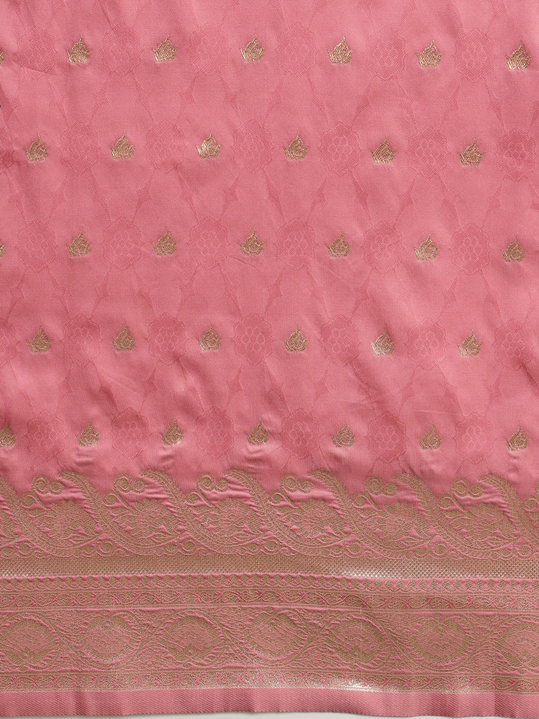 Banarasi Soft Silk Small Zari Butta Work Woven Saree With Unstitched Blouse Piece