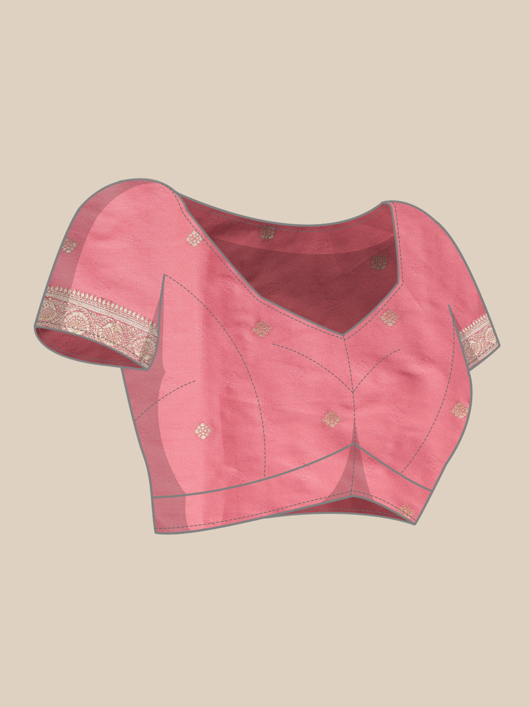 Banarasi Soft Silk Small Zari Butta Work Woven Saree With Unstitched Blouse Piece