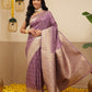 Banarasi Soft Silk Small Zari Butta Work Woven Saree With Unstitched Blouse Piece