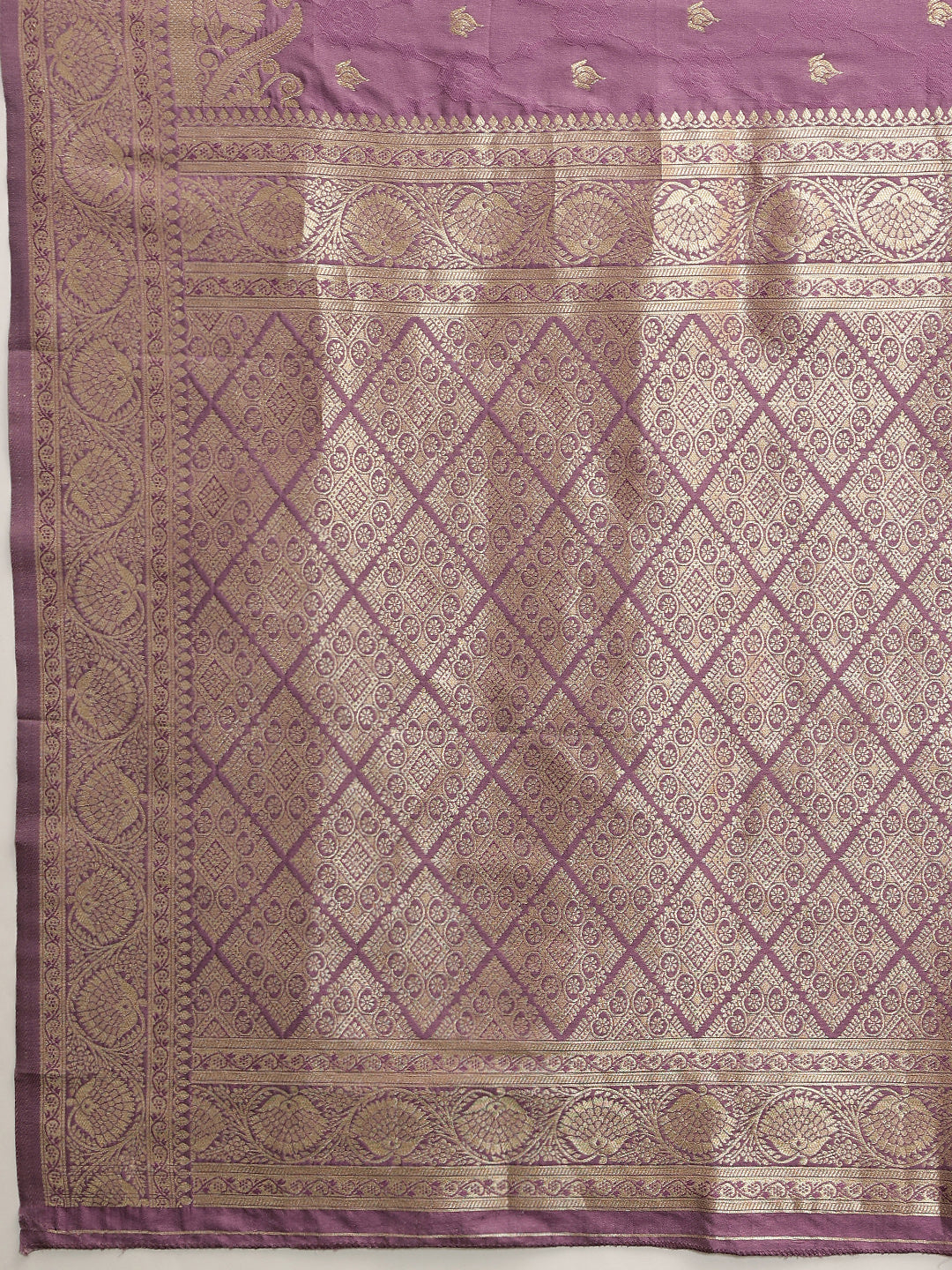 Banarasi Soft Silk Small Zari Butta Work Woven Saree With Unstitched Blouse Piece
