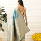 Banarasi Soft Silk Paisley Butta Work Woven Saree With Unstitched Blouse Piece