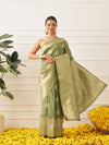 Banarasi Soft Silk Paisley Butta Work Woven Saree With Unstitched Blouse Piece