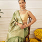 Banarasi Soft Silk Paisley Butta Work Woven Saree With Unstitched Blouse Piece