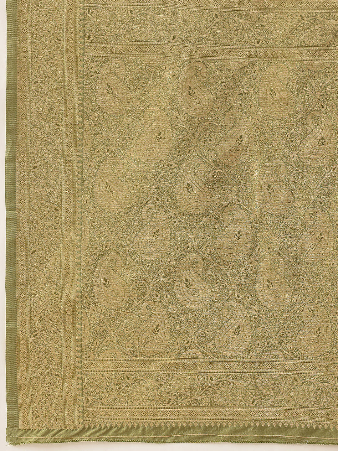 Banarasi Soft Silk Paisley Butta Work Woven Saree With Unstitched Blouse Piece