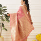 Banarasi Soft Silk Paisley Butta Work Woven Saree With Unstitched Blouse Piece