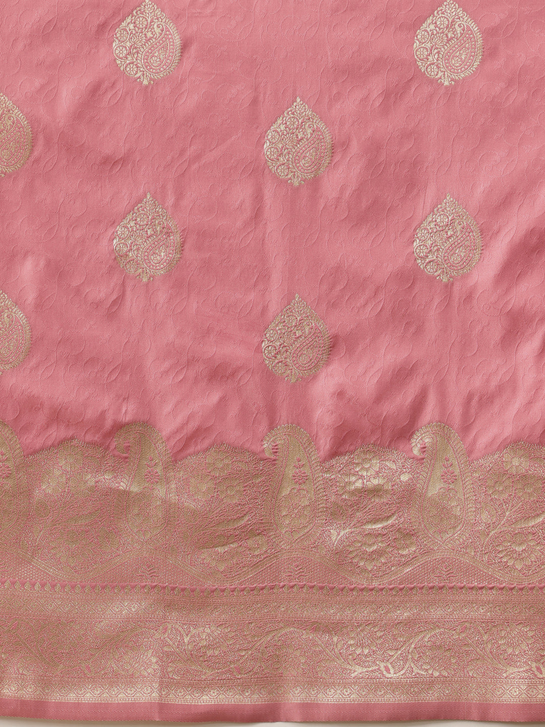 Banarasi Soft Silk Paisley Butta Work Woven Saree With Unstitched Blouse Piece
