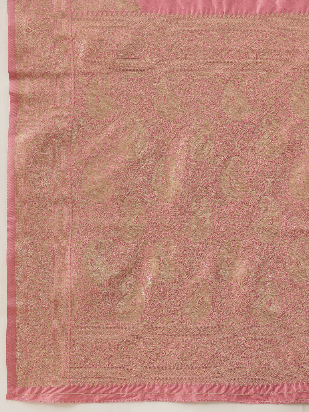 Banarasi Soft Silk Paisley Butta Work Woven Saree With Unstitched Blouse Piece