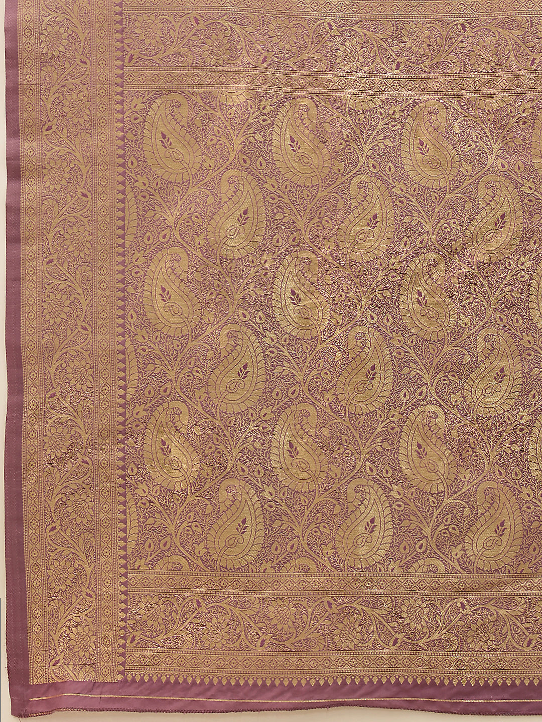 Banarasi Soft Silk Paisley Butta Work Woven Saree With Unstitched Blouse Piece
