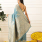 Banarasi Soft Silk Zari Butta Work Woven Saree With Unstitched Blouse Piece