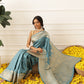 Banarasi Soft Silk Zari Butta Work Woven Saree With Unstitched Blouse Piece