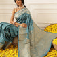 Banarasi Soft Silk Zari Butta Work Woven Saree With Unstitched Blouse Piece