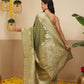 Banarasi Soft Silk Zari Butta Work Woven Saree With Unstitched Blouse Piece