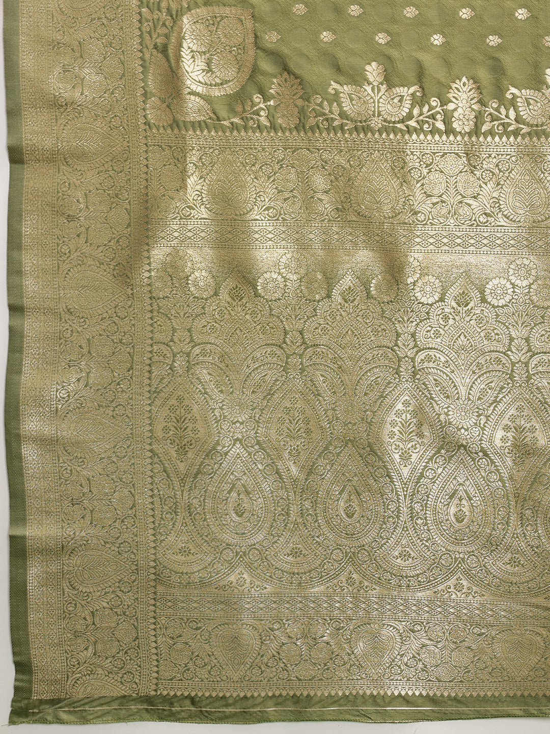 Banarasi Soft Silk Zari Butta Work Woven Saree With Unstitched Blouse Piece