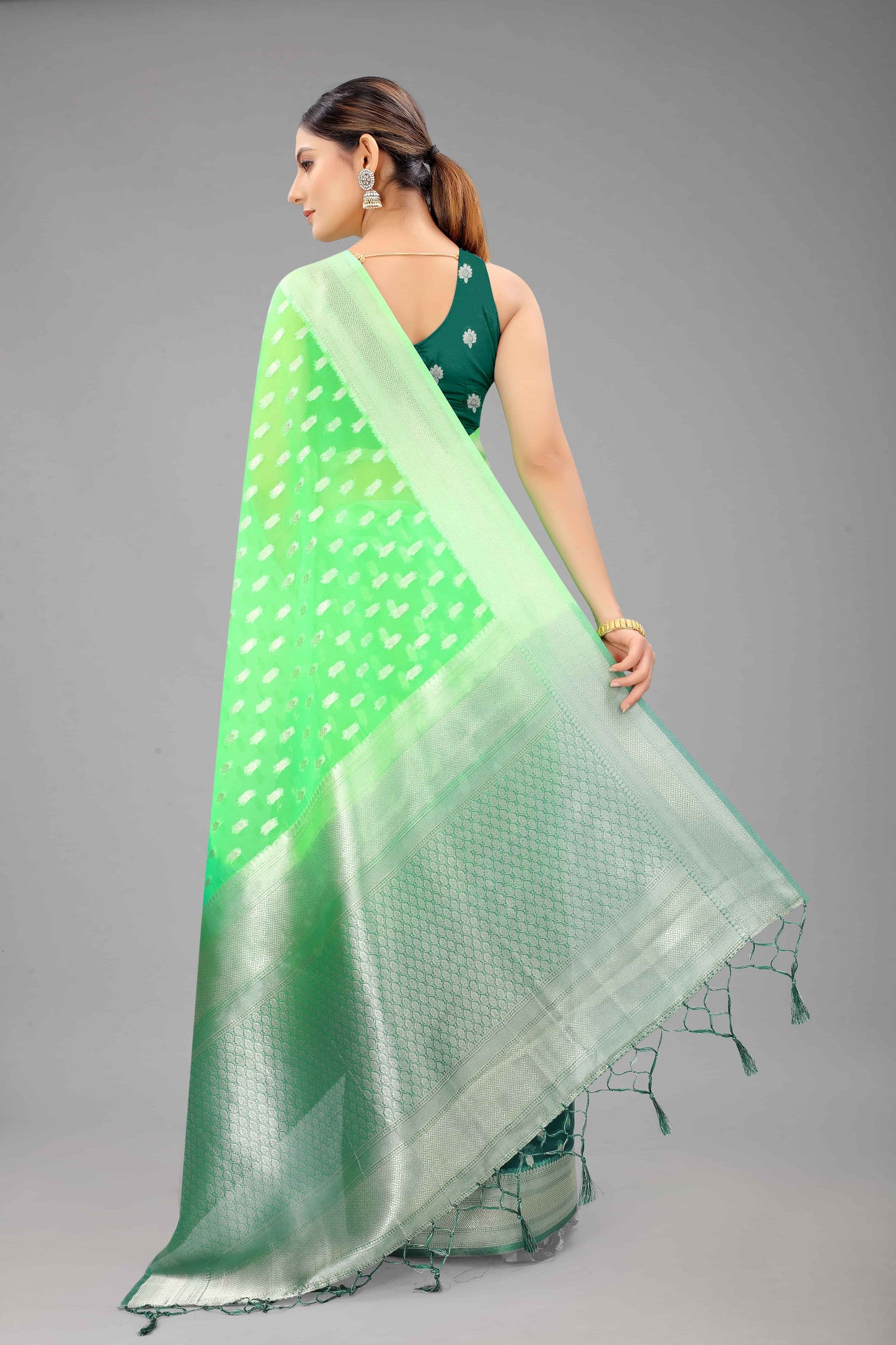 Nylon Organza Woven Design Saree