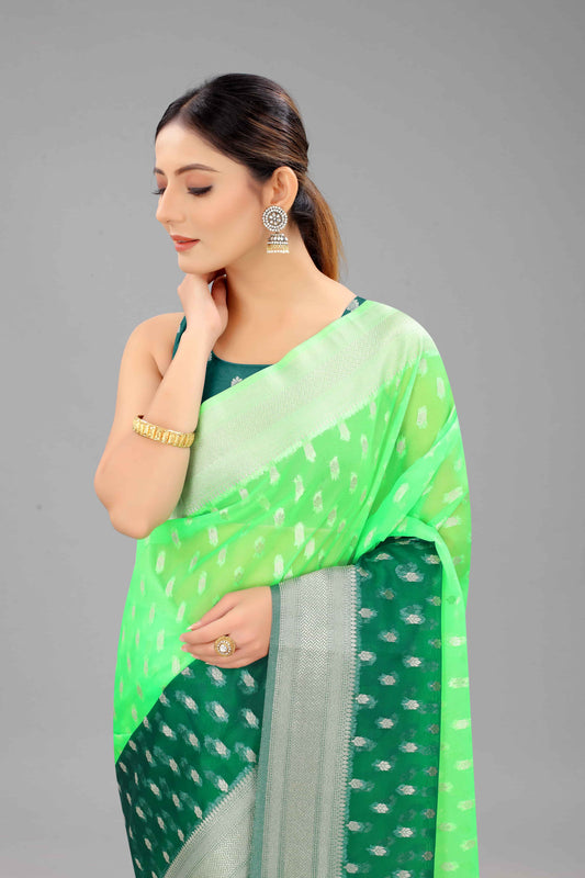 Nylon Organza Woven Design Saree