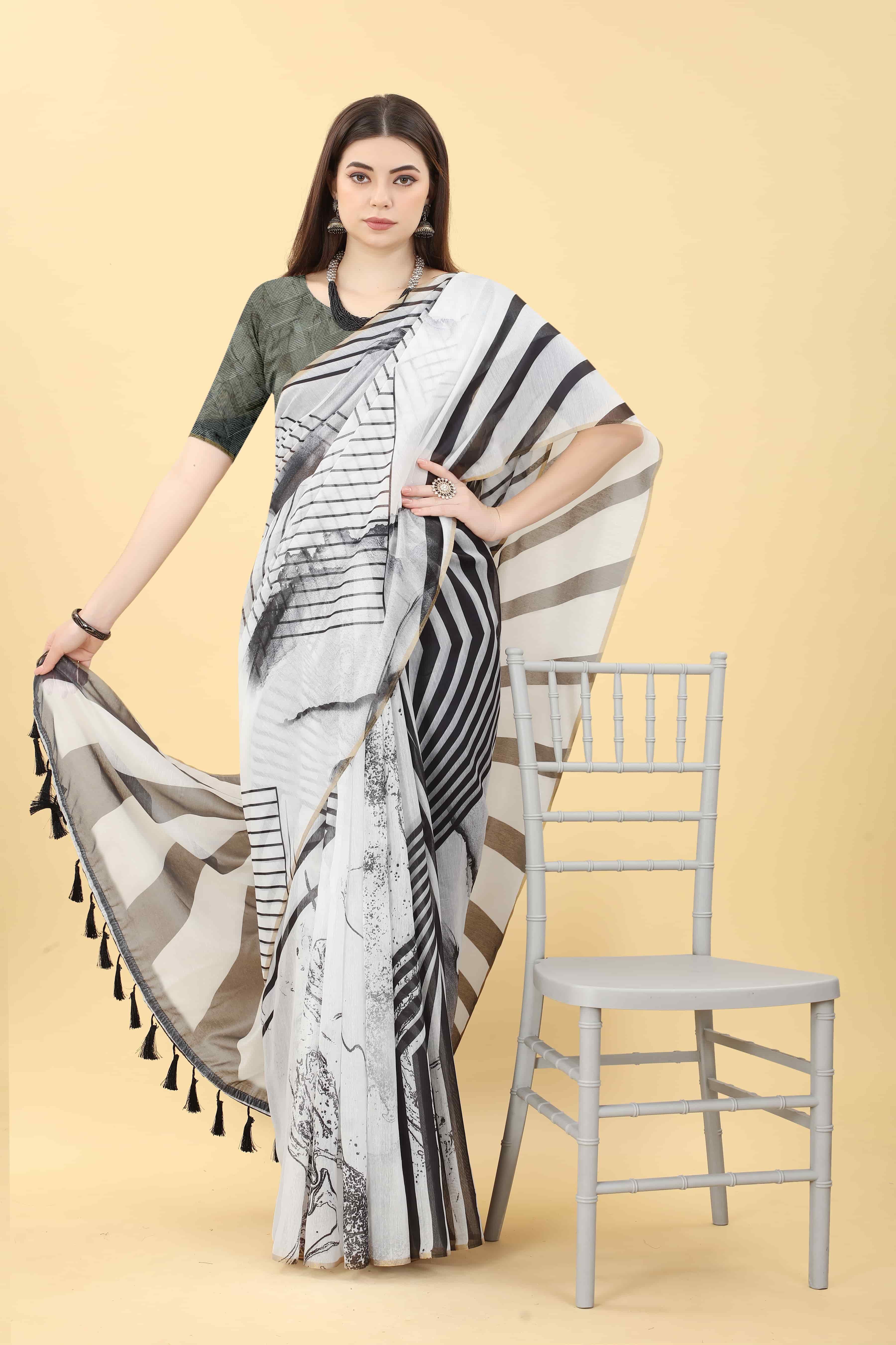 Women's Chanderi Digital Print Saree