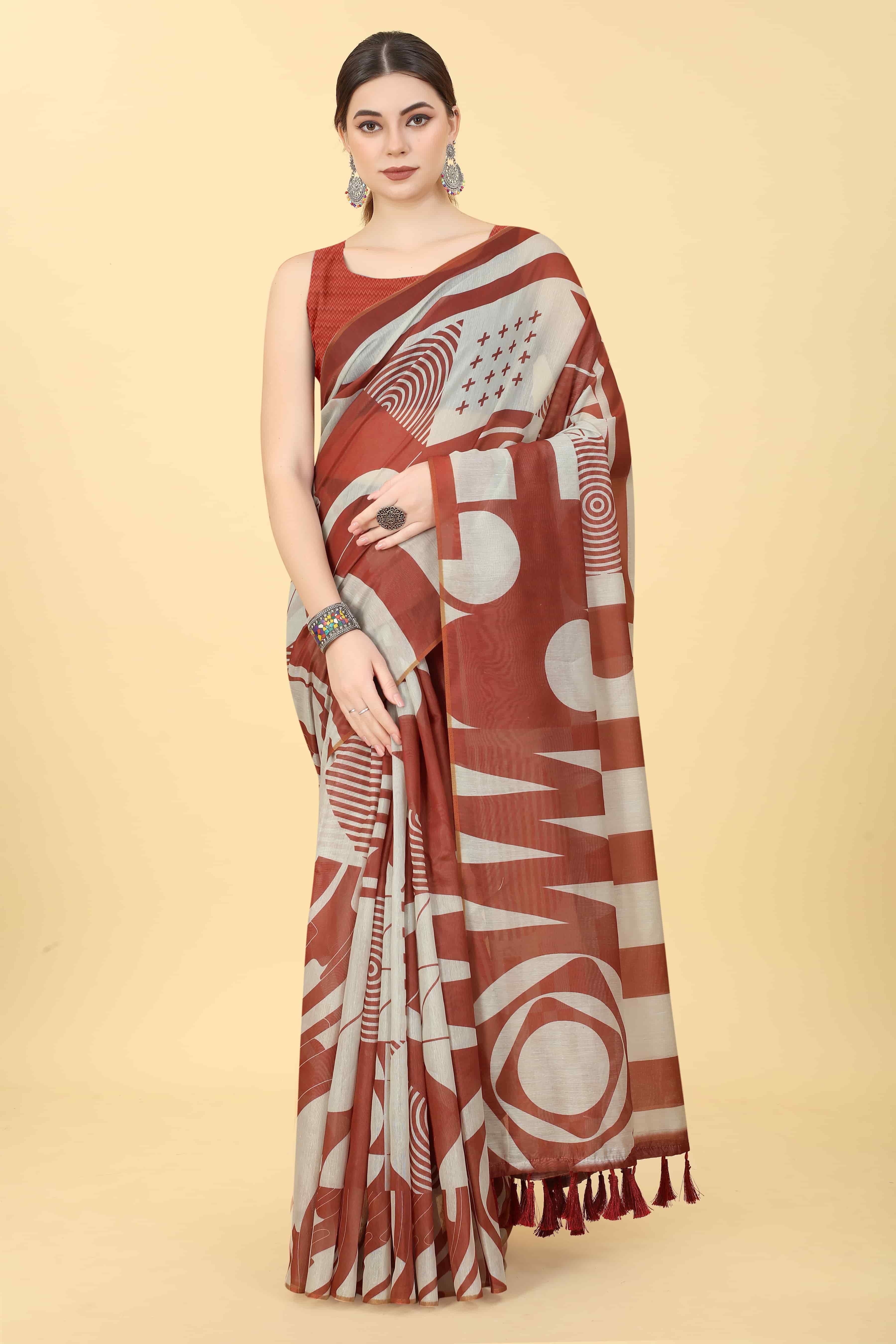 Women's Chanderi Digital Print Saree