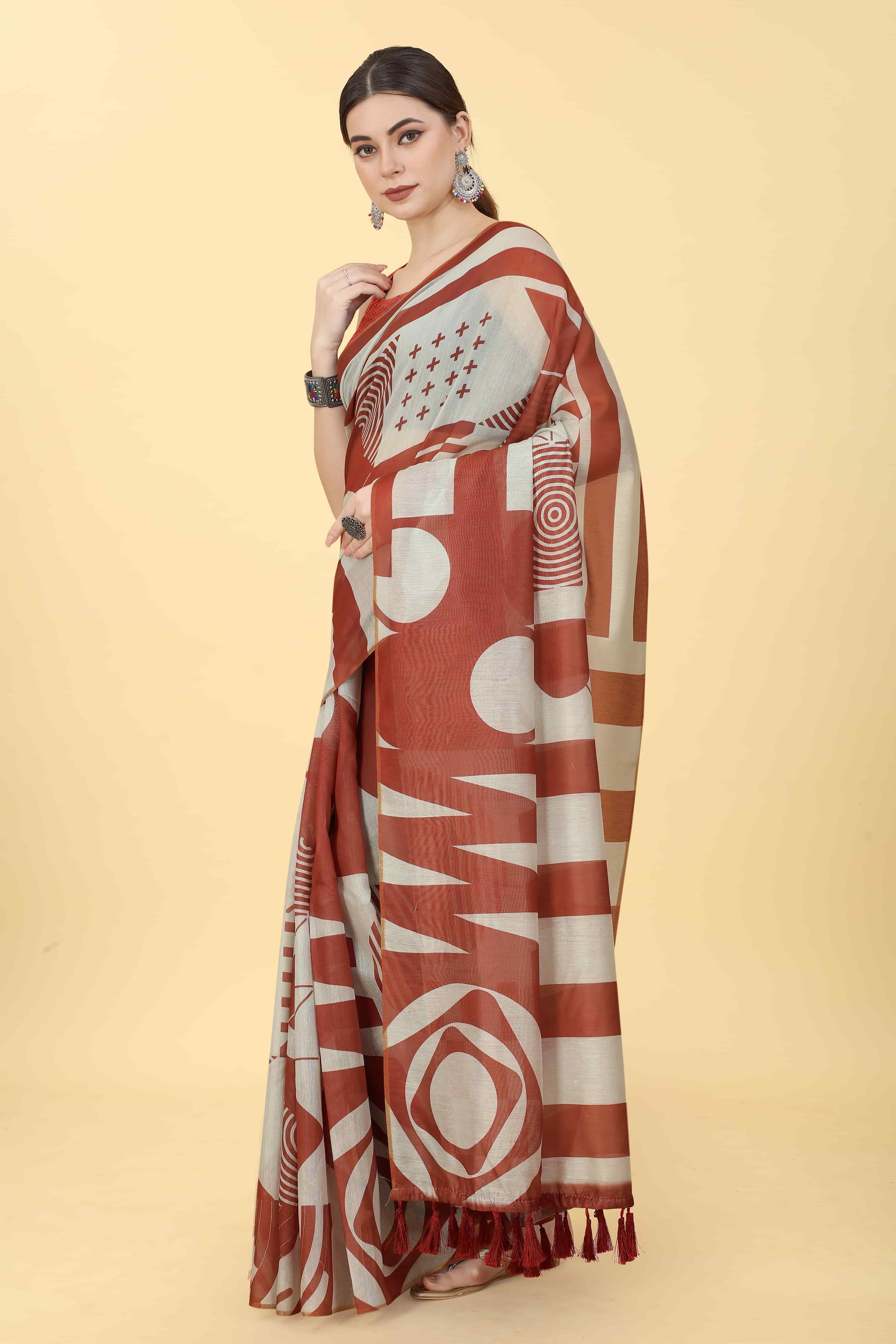 Women's Chanderi Digital Print Saree