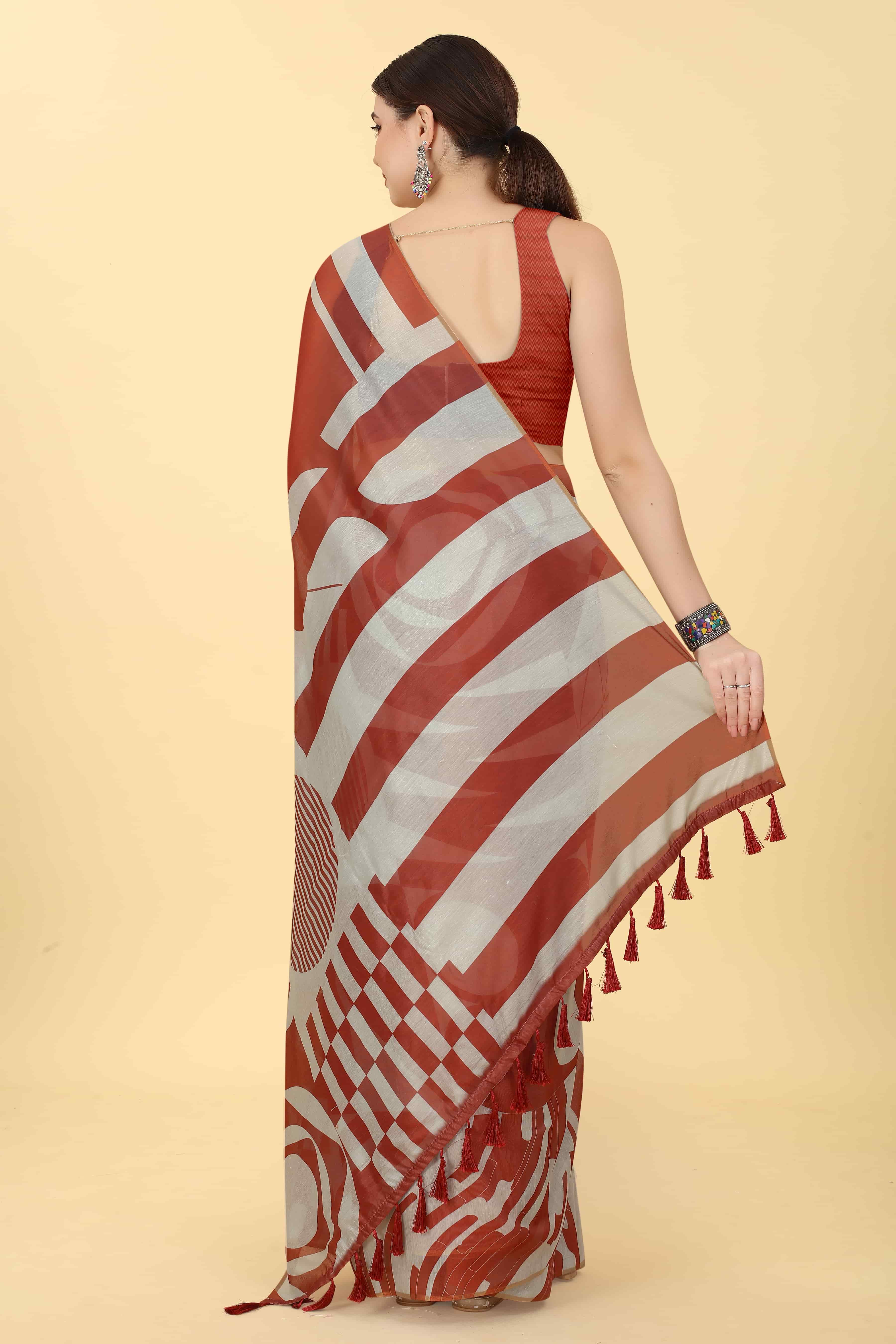 Women's Chanderi Digital Print Saree
