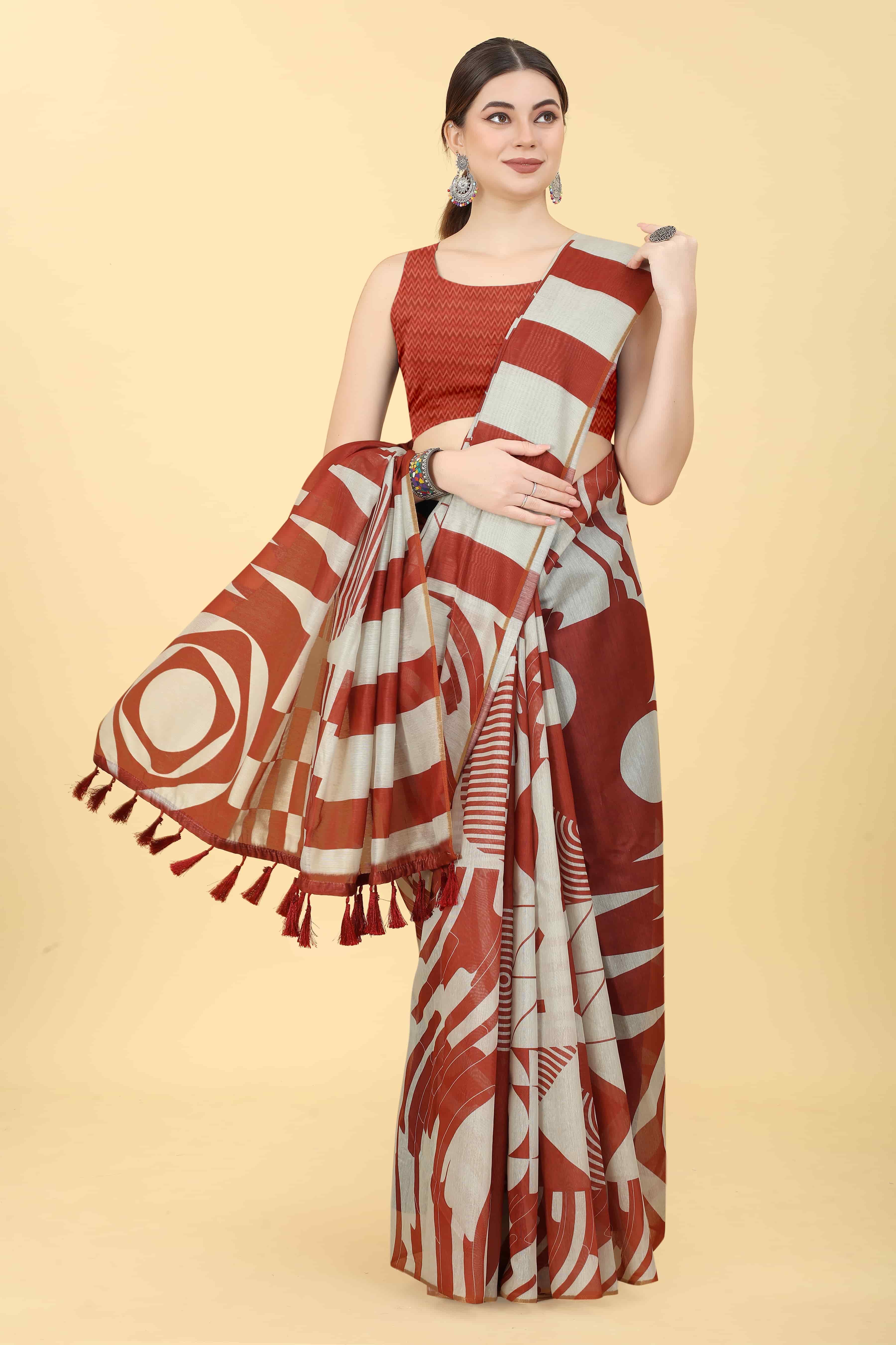 Women's Chanderi Digital Print Saree