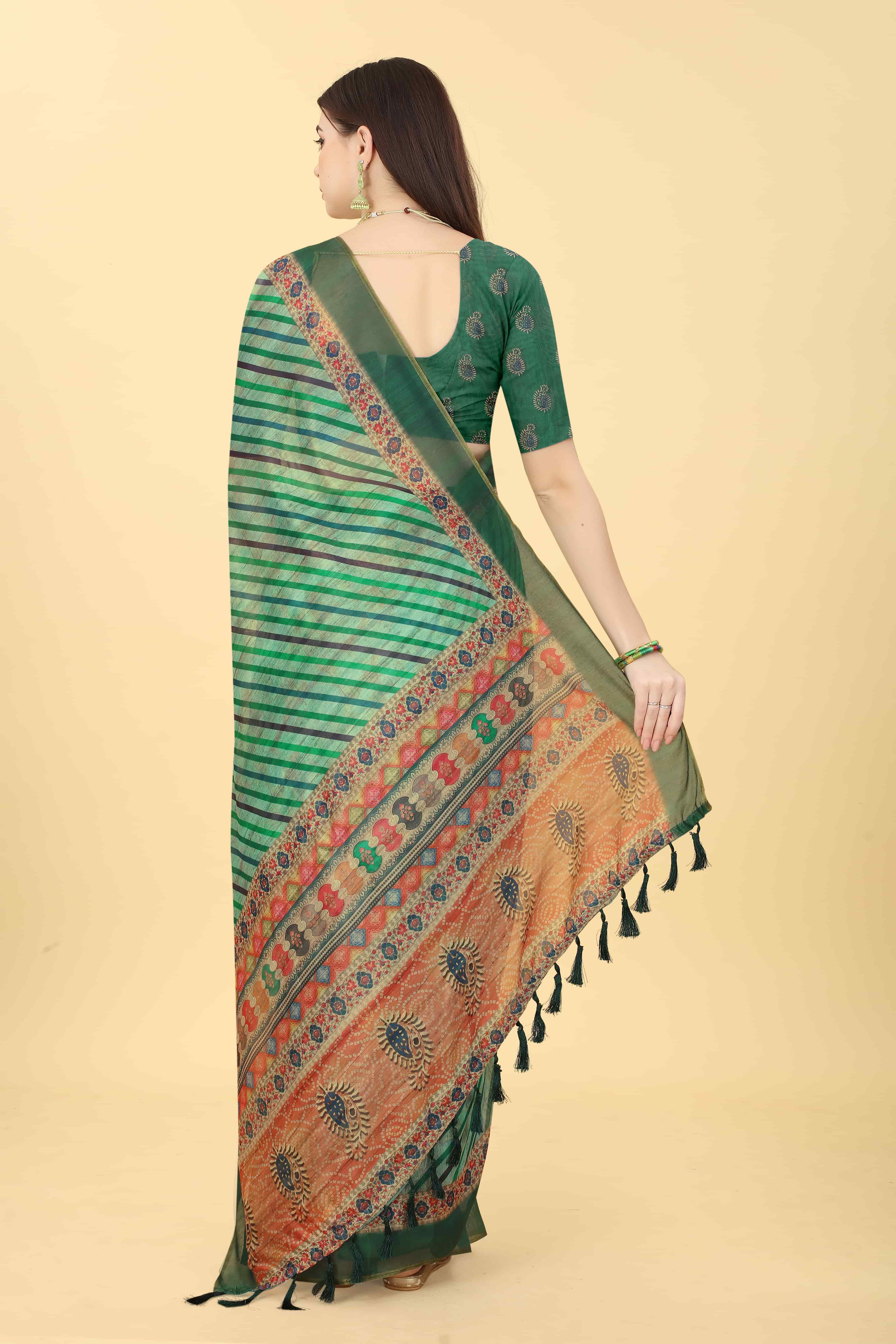 Women's Chanderi Digital Print Saree