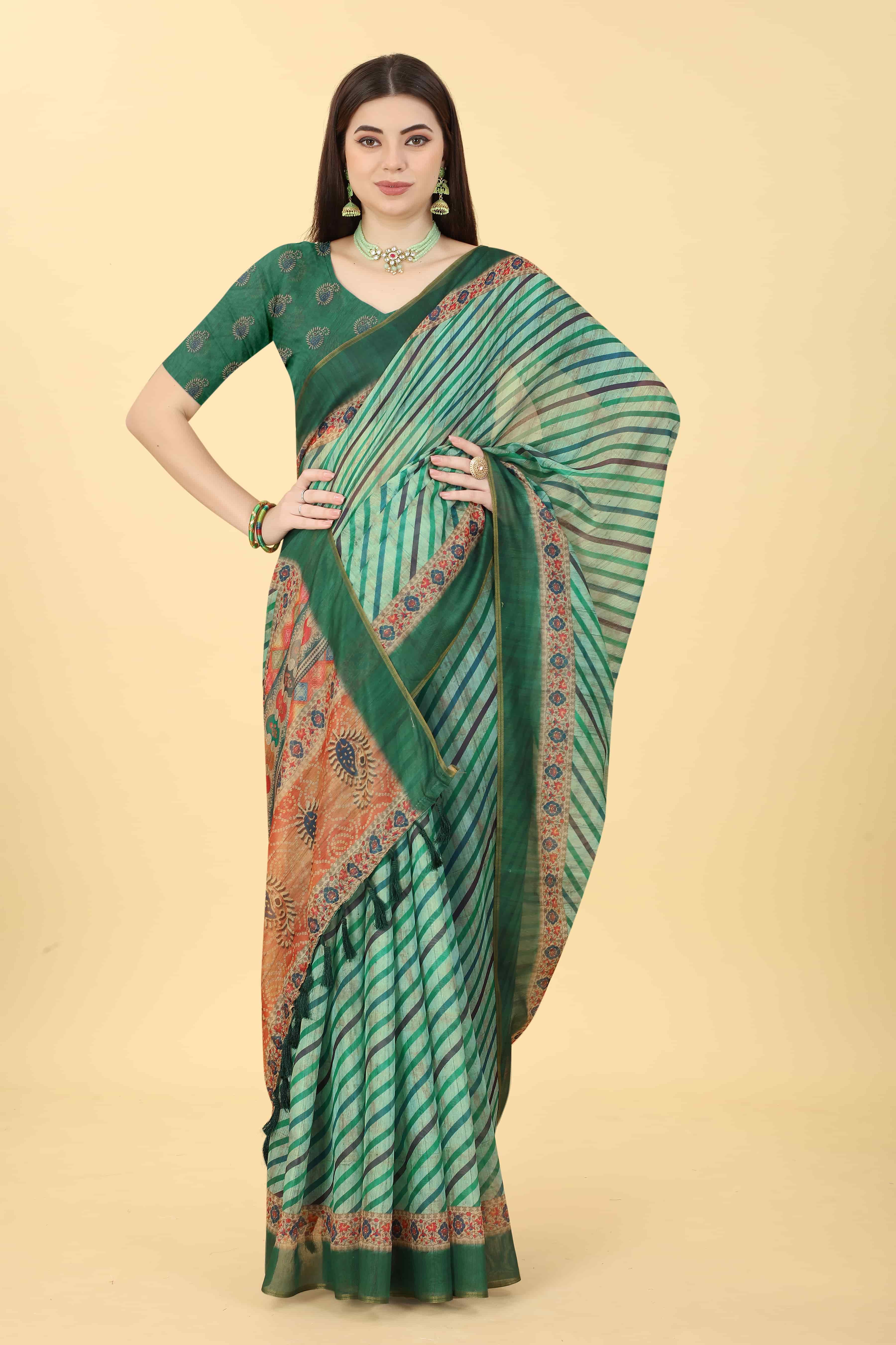 Women's Chanderi Digital Print Saree