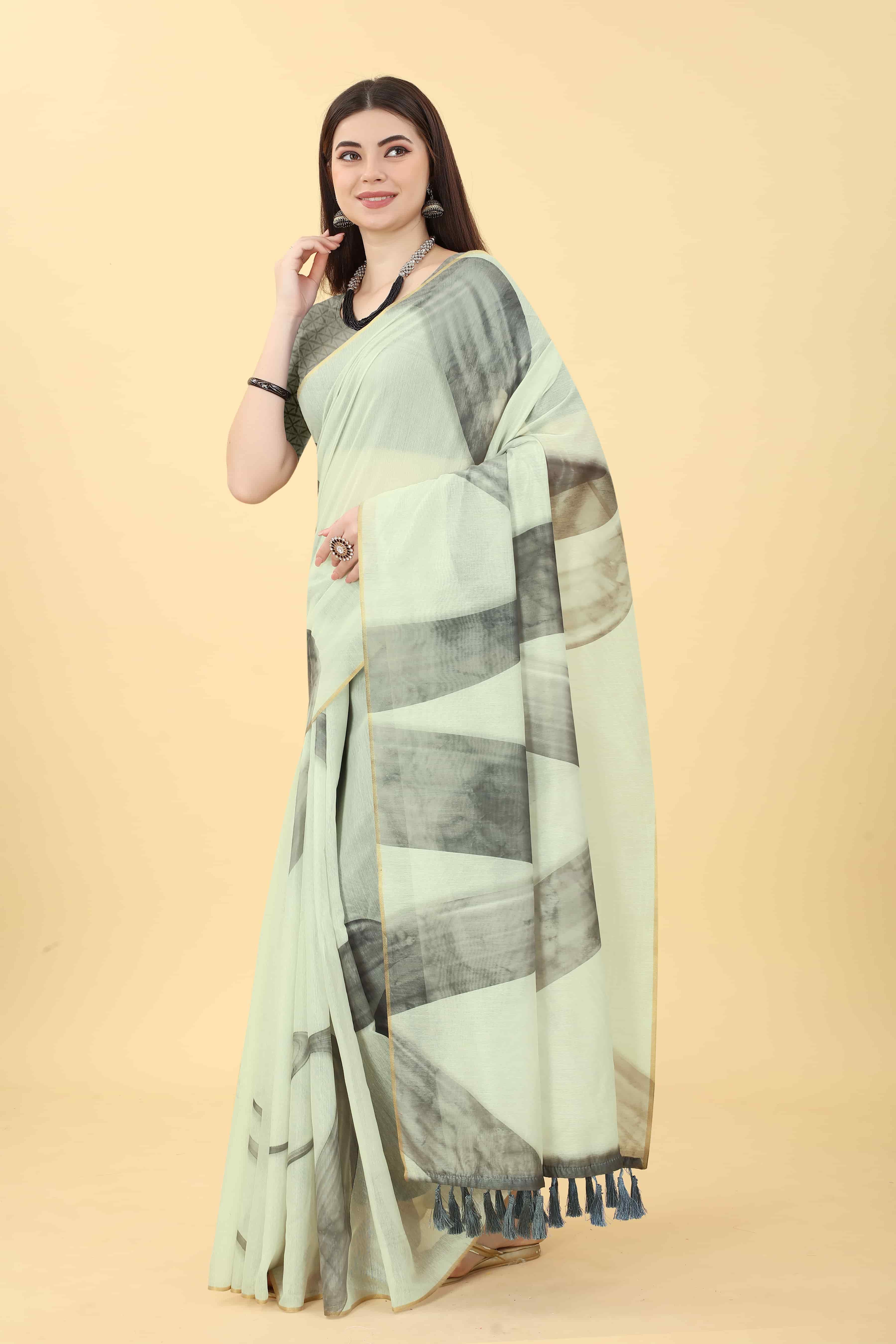 Women's Chanderi Digital Print Saree