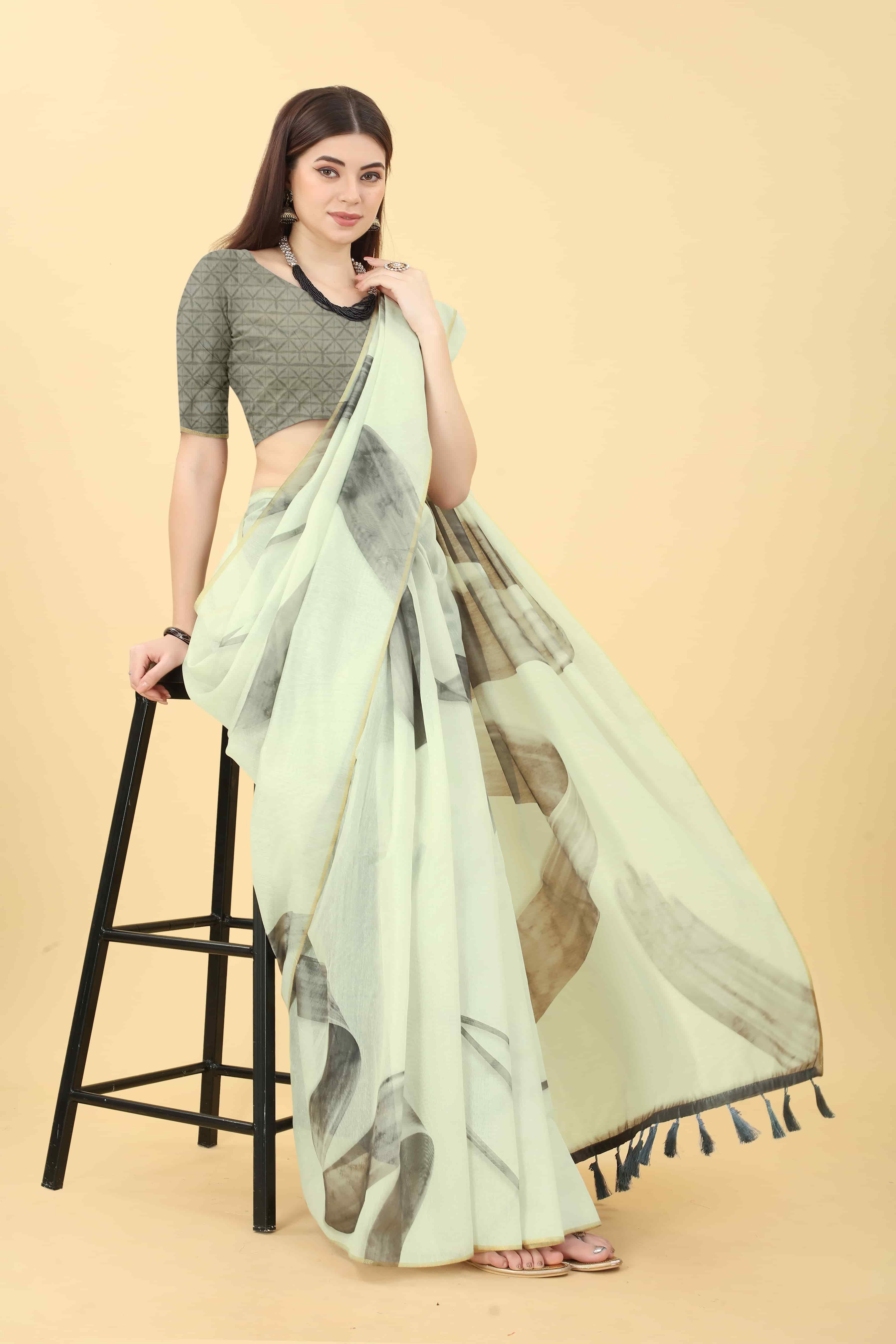 Women's Chanderi Digital Print Saree