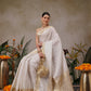 Onam Special Checks Pattern Off White Saree