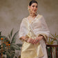 Onam Special Off White Zari Woven Saree