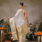 Onam Special Off White Zari Woven Saree