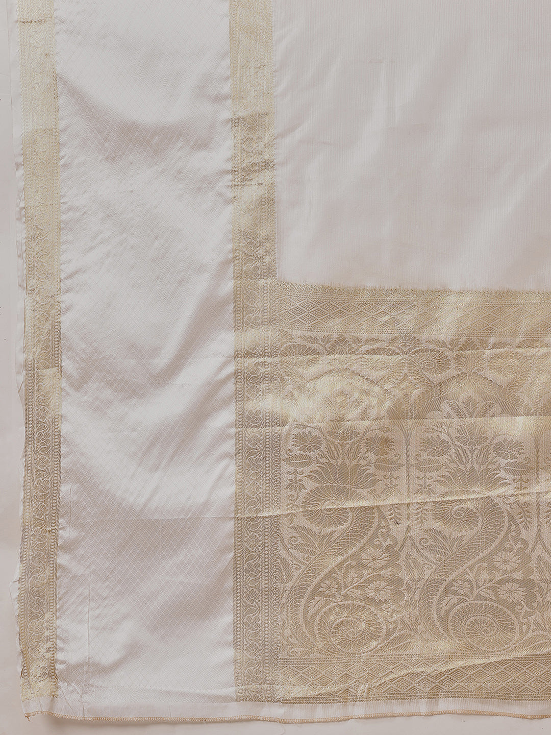 Onam Special Off White Zari Woven Saree