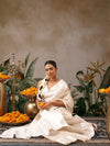 Solid Muga Checks Saree With Running Blouse