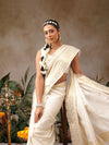 Onam Special Checks Pattern Off White Saree