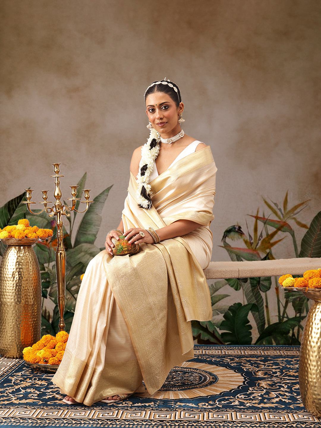 Onam Special Solid Saree With Zari Border