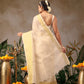 Onam Special Muga Checks Solid Saree With Zari Border