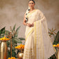Onam Special Muga Checks Solid Saree With Zari Border