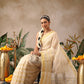 Onam Special Muga Checks Solid Saree With Zari Border