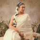 Onam Special Tissue Silk Solid Saree With Zari Border