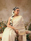 Onam Special Tissue Silk Solid Saree With Zari Border