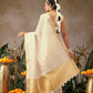 Onam Special Tissue Silk Solid Saree With Zari Border